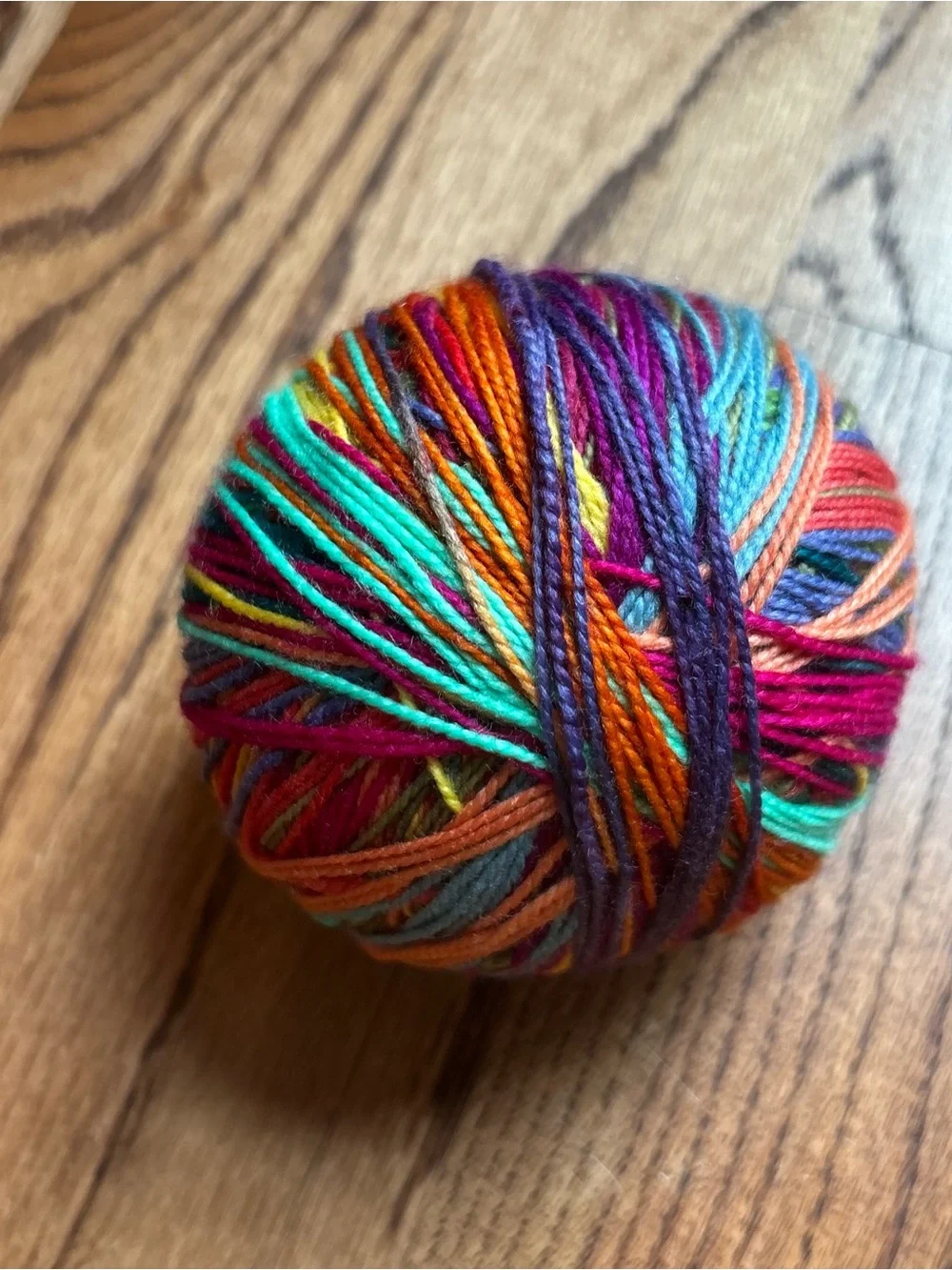 Yarn Fingering Weight Sock Rainbow 100g Purple Wool Blend Knit Hand Dyed Indie